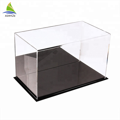 Batal Acrylic Countertop Tampilan Kasus Gaya Sederhana Hitam Atas Dan Bawah Kotak Akrilik Kustom Bening