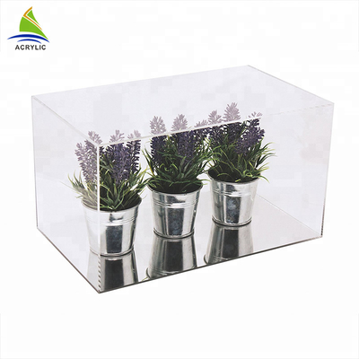Batal Acrylic Countertop Tampilan Kasus Gaya Sederhana Hitam Atas Dan Bawah Kotak Akrilik Kustom Bening