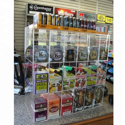 Kustom Tinggi Transparan Batal Acrylic Display Counter untuk Toko Ritel