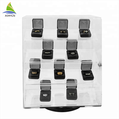 Gloss Acrylic Countertop Display Case Perhiasan Tampilan Kabinet Untuk Desain Showroom