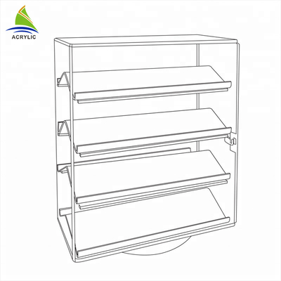 Gloss Acrylic Countertop Display Case Perhiasan Tampilan Kabinet Untuk Desain Showroom