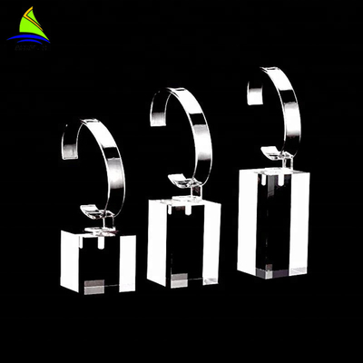 OEM Acrylic Display Toko Personalized Acrylic Perhiasan Tampilan Berdiri Dengan C Ring