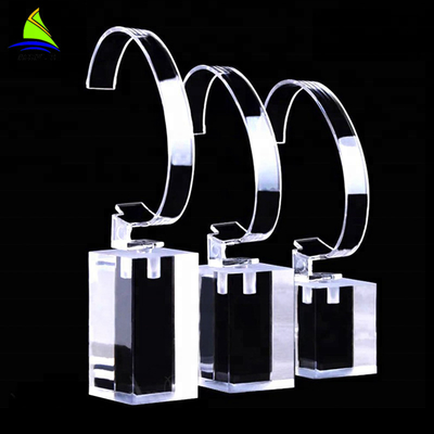 OEM Acrylic Display Toko Personalized Acrylic Perhiasan Tampilan Berdiri Dengan C Ring