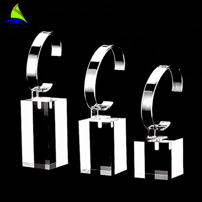 OEM Acrylic Display Toko Personalized Acrylic Perhiasan Tampilan Berdiri Dengan C Ring