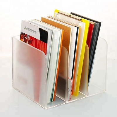 Plexiglass Acrylic Brosur Pemegang OEM Desain Akrilik Buku Kasus Sablon Sutra