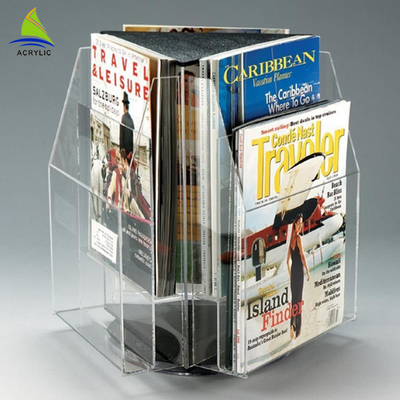 360 Derajat Rotating Clear Display Countertop Batal Acrylic Paper Holder