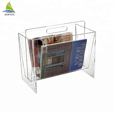 Pemegang Kartu Pos Akrilik Disesuaikan Rak Majalah Akrilik Koran Eco - Friendly