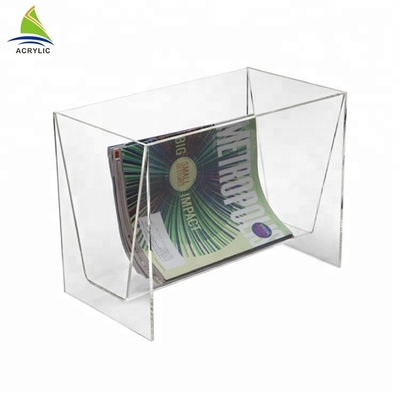 Pemegang Kartu Pos Akrilik Disesuaikan Rak Majalah Akrilik Koran Eco - Friendly