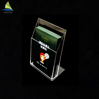 Counter Top Acrylic Brosur Pemegang Plastik Pamflet Holder Silk Screen Printing