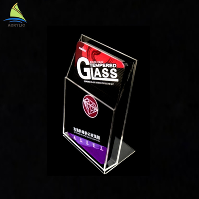 Counter Top Acrylic Brosur Pemegang Plastik Pamflet Holder Silk Screen Printing