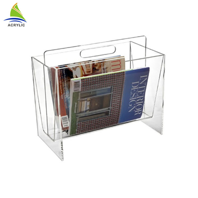 Pemegang Brosur Akrilik Akrilik Rak Majalah Desktop Untuk penyimpanan