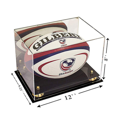 Kotak Display Akrilik Rugby Bola Akrilik disesuaikan / Kotak Display Akrilik Yang Jelas