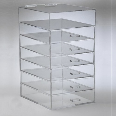7 Tier Makeup Acrylic Display Box Dengan Laci Untuk Pusat Perbelanjaan
