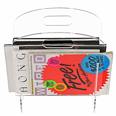 Berdiri bebas Modern Batal Acrylic Magazine Holder Tampilan Stand / File Folder Storage Organizer Rack