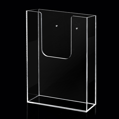 Pemegang Brosur Akrilik OEM, Wall Mounted Plastik 1/3 A4 Leaflet Holder