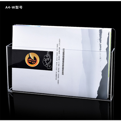 Pemegang Brosur Akrilik OEM, Wall Mounted Plastik 1/3 A4 Leaflet Holder