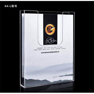 Pemegang Brosur Akrilik OEM, Wall Mounted Plastik 1/3 A4 Leaflet Holder