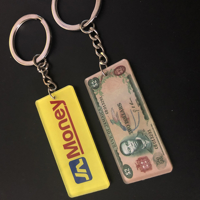 Mode Dicetak Gantungan Kunci Akrilik Kustom Untuk Hadiah Iklan Mudah Dibersihkan
