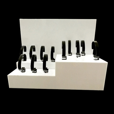 3mm Putih Acrylic Display Toko / Countertop Perhiasan Tampilan Stand