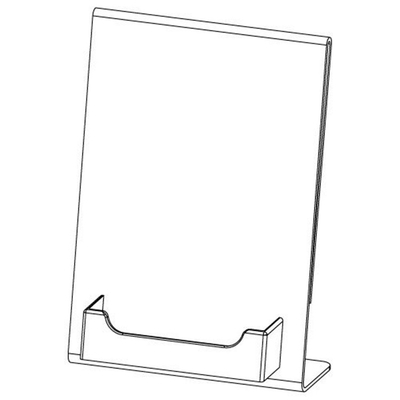 5 &quot;X 7&quot; Lucite Plexiglass Acrylic Miring Masukkan Pemegang Tanda Dengan Saku Kartu Bisnis