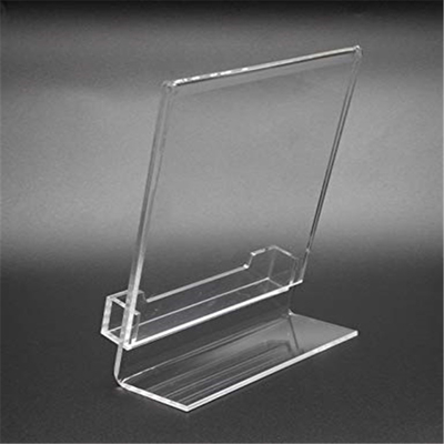 5 &quot;X 7&quot; Lucite Plexiglass Acrylic Miring Masukkan Pemegang Tanda Dengan Saku Kartu Bisnis