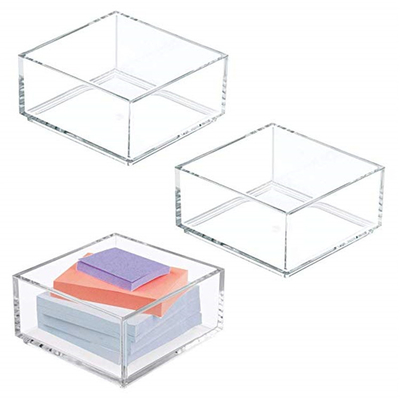 Disesuaikan jelas Lucite 4x6 kertas akrilik pemegang catatan lengket