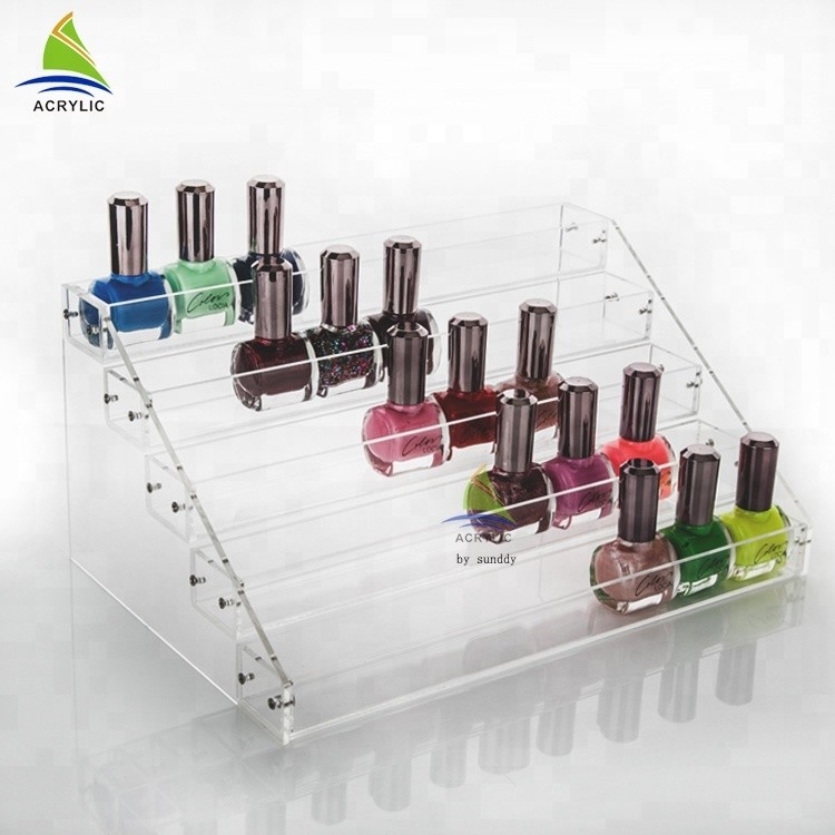 Kustom Acrylic Kosmetik Tampilan Shopping Mall Acrylic Nail Polish Rak Display Minyak Esensial