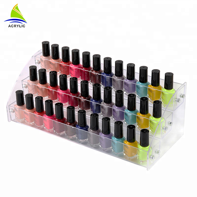 Berjenjang Acrylic Display Kosmetik Bahan Acrylic Nail Polish Botol Berdiri Holder Cosmetic Organizer