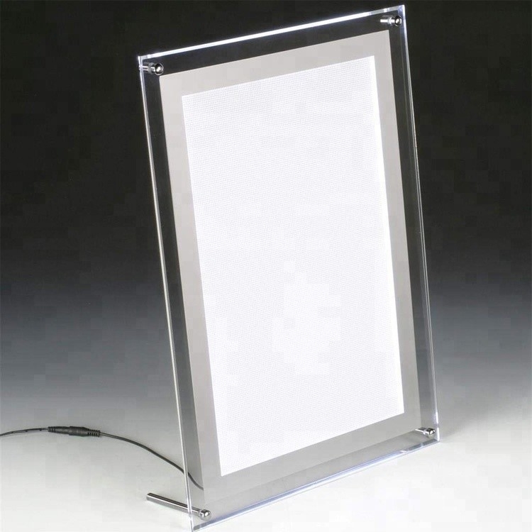 Pabrik Ukuran Custom Acrylic Dinding Dipimpin Pemegang Tanda / Acrylic Led Menu Holder