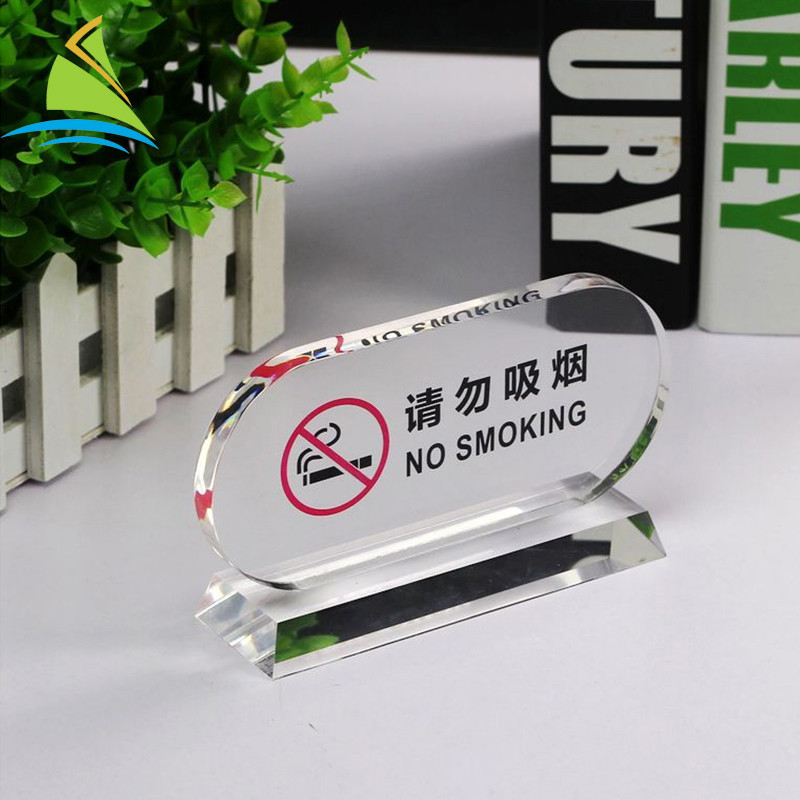 Promosi Akrilik Pemegang Tanda Tampilan No Smoking Acrylic Tag Holder ODM Layanan OEM