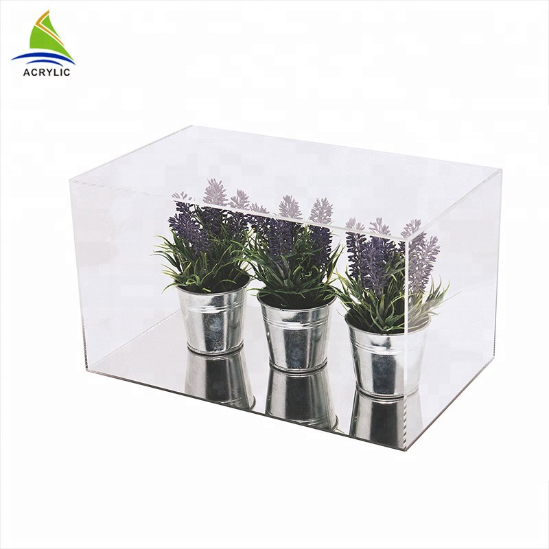 Batal Acrylic Countertop Tampilan Kasus Gaya Sederhana Hitam Atas Dan Bawah Kotak Akrilik Kustom Bening