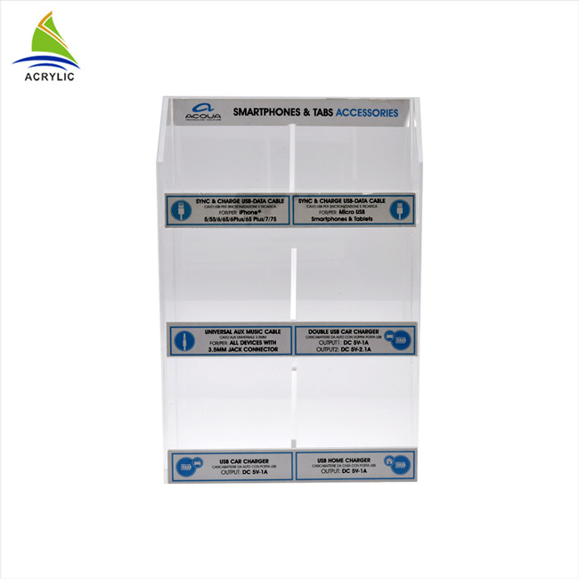 Tinggi Gloss Acrylic Shop Display Acrylic Cell Phone Aksesori Display 3mm Tebal
